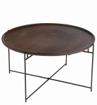 stolik okrągły iron mango brown black j-line