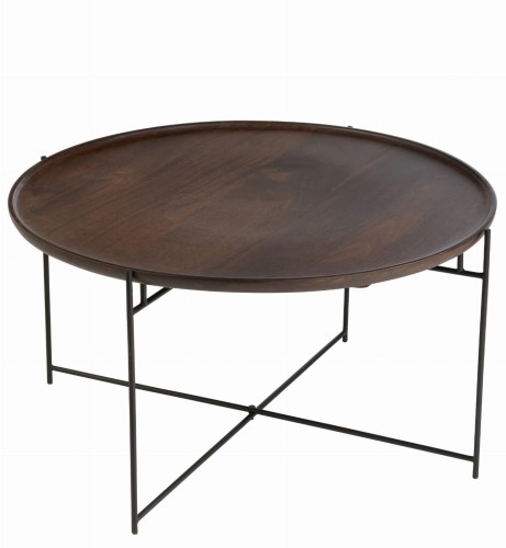 stolik okrągły iron mango brown black j-line