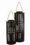 lampion tube bambusowy czarny duży j-line