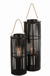 lampion tube bambusowy czarny duży j-line