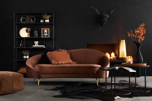 sofa elisabeth textile brown -j-line