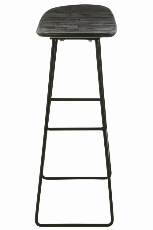 stołek barowy drewno tekowe czarne j-line2.jpg