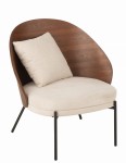 fotel lounge lone ply drewno metal brown beige j-line