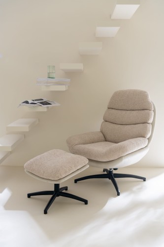 fotel relax z podnóżkiem beżowy j-line