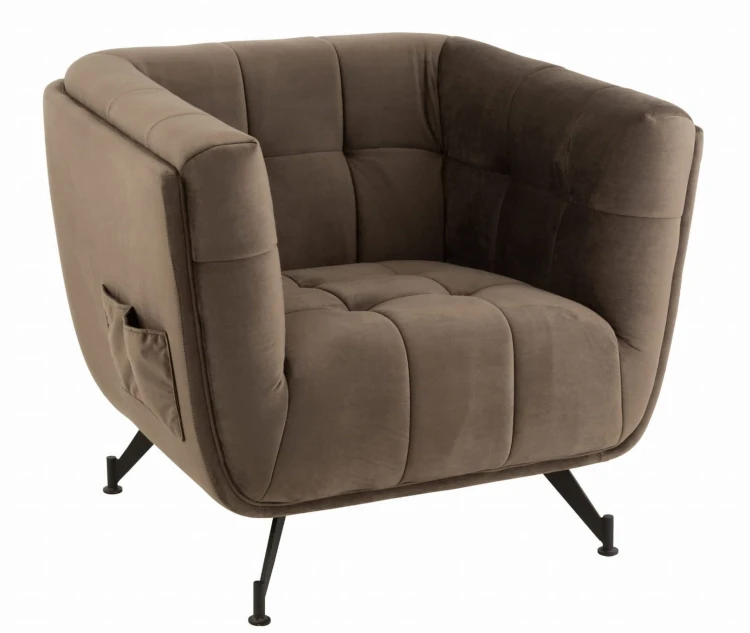 minimalistyczny fotel lounge cozy dark grey j-line