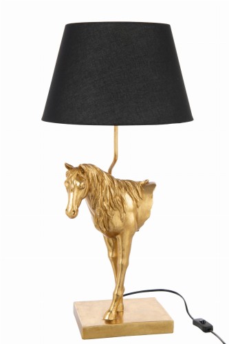 lampa stołowa koń z czarnym kloszem j-line