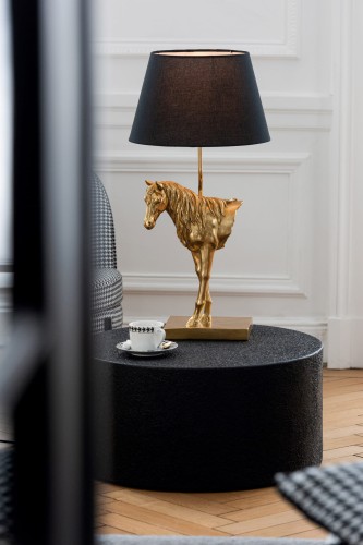 lampa stołowa koń z czarnym kloszem j-line