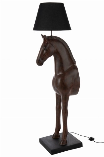 lampa stojąca horse koń brązowa z czarnym abażurem j-line