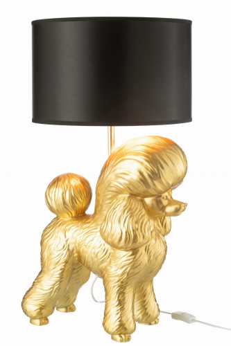 lampa stołowa pudel gold  z czarnym kloszem j-line