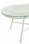 stolik ogrodowy lounge oval metal szkło white j-line