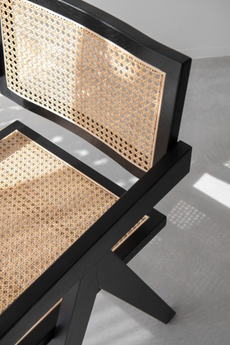 krzesło grid jesion rattan black j-line