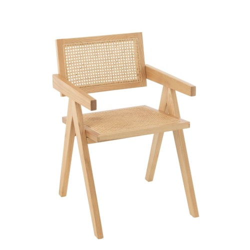 krzesło drewniane z plecionką wiedeńską grid jesion rattan natural j-line