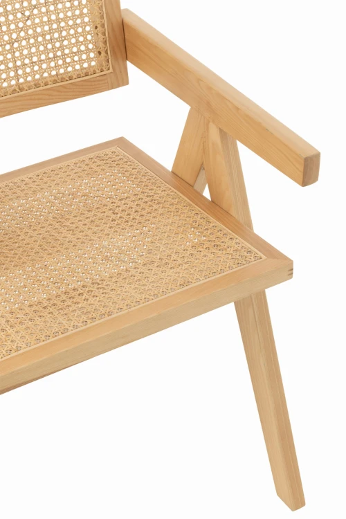 krzesło drewniane z plecionką wiedeńską grid jesion rattan natural j-line