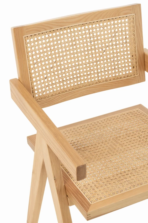 krzesło drewniane z plecionką wiedeńską grid jesion rattan natural j-line