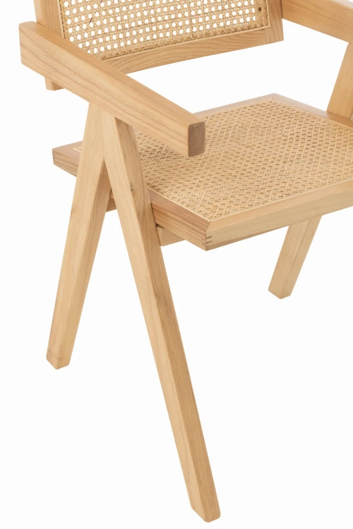 krzesło drewniane z plecionką wiedeńską grid jesion rattan natural j-line