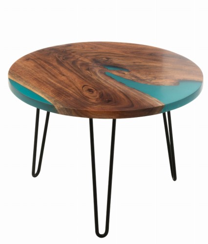 stolik boczny round drewno Acacia blue j-line.jpg