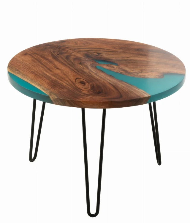 stolik boczny round drewno Acacia blue j-line.jpg