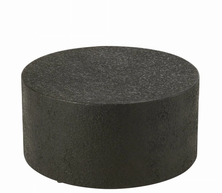 stolik kawowy z drewna cylinder czarny j-line
