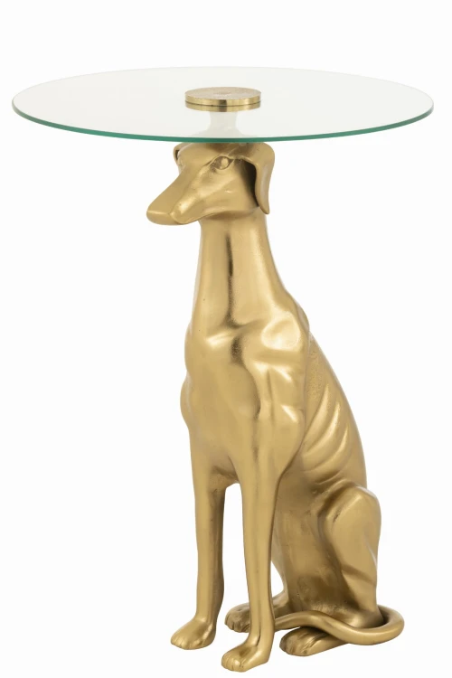 stolik pomocniczy art deco  pies dog gold j-line