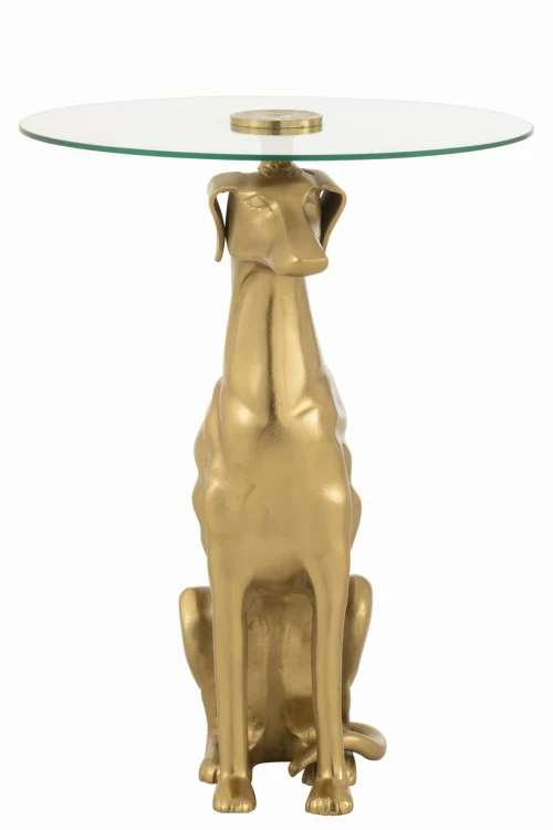 stolik pomocniczy art deco  pies dog gold j-line