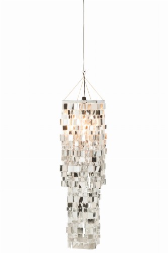 klosz lampy glamour srebrna średnia j-line