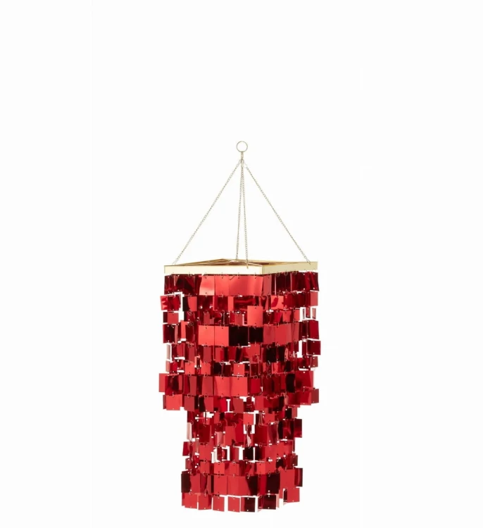 klosz lampy glamour czerwony mały j-line