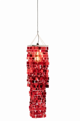 klosz lampy glamour czerwony średni j-line