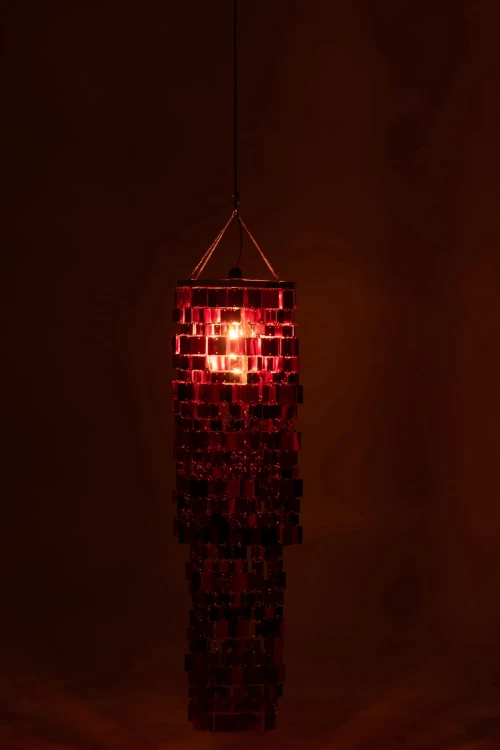klosz lampy glamour czerwony średni j-line