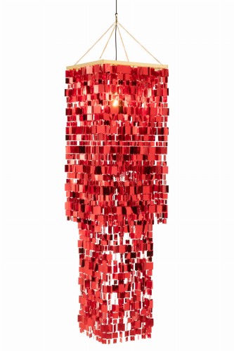 klosz lampy glamour czerwony duży j-line