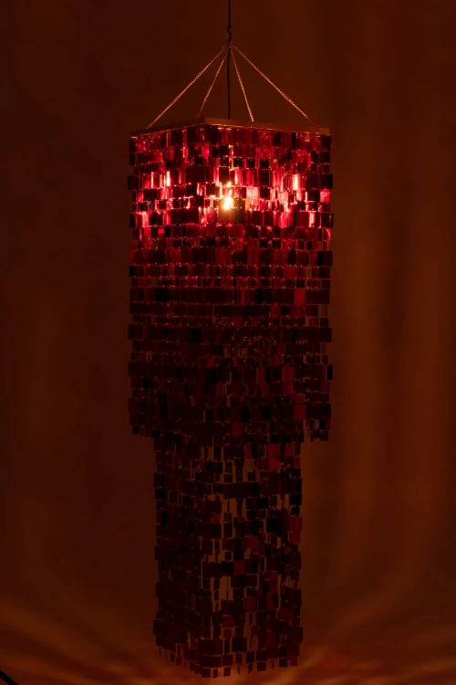 klosz lampy glamour czerwony duży j-line