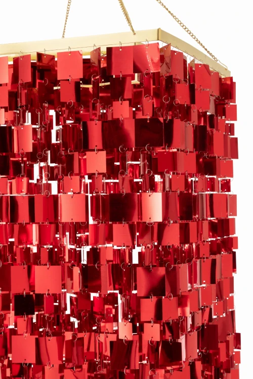 klosz lampy glamour czerwony duży j-line