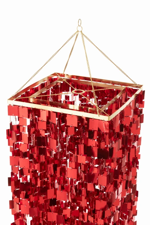 klosz lampy glamour czerwony duży j-line