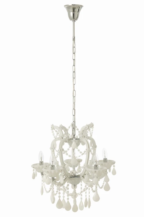 lampa żyrandol w stylu glamour biały j-line