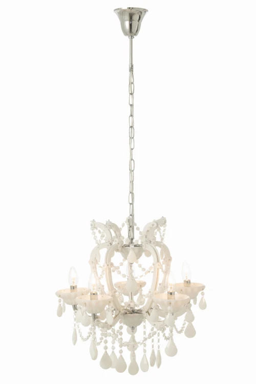 lampa żyrandol w stylu glamour biały j-line