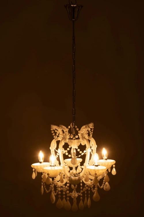 lampa żyrandol w stylu glamour biały j-line