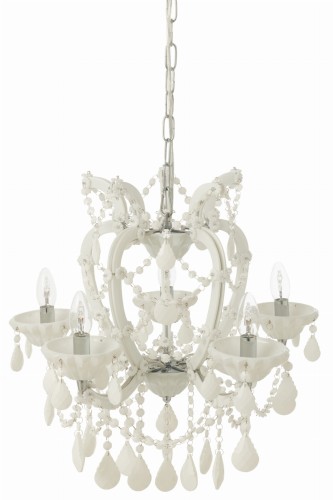 lampa żyrandol w stylu glamour biały j-line
