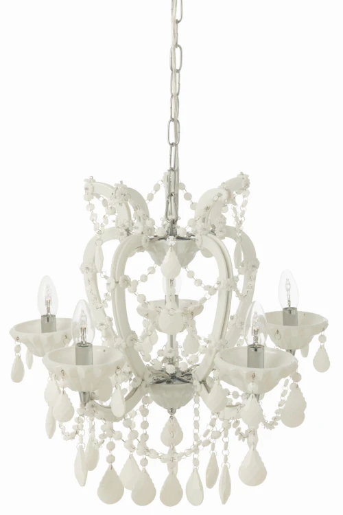 lampa żyrandol w stylu glamour biały j-line