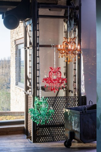 żyrandol glamour kryształki szmaragdowa zieleń j-line