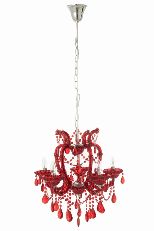 żyrandol lampa glamour czerwona j-line
