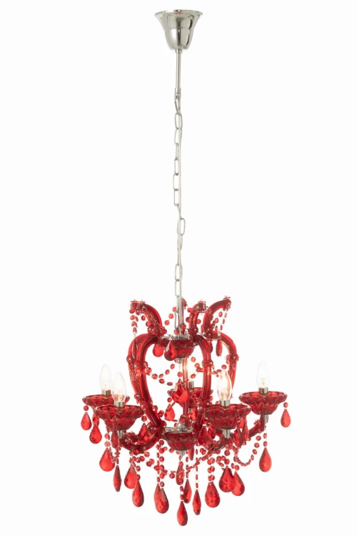 żyrandol lampa glamour czerwona j-line