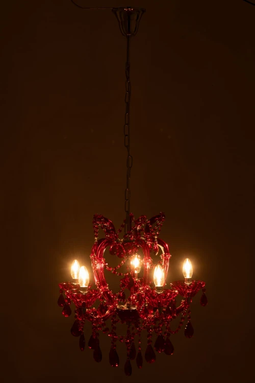 żyrandol lampa glamour czerwona j-line