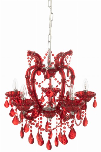 żyrandol lampa glamour czerwona j-line
