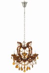 żyrandol glamour z kryształkami w kolorze brązowym j-line