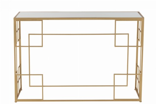 konsola lines metal szkło gold j-line