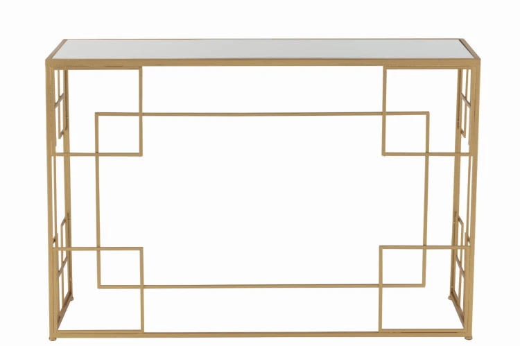 konsola lines metal szkło gold j-line