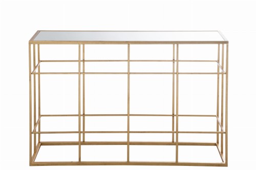 konsola luxe gold metal szkło j-line