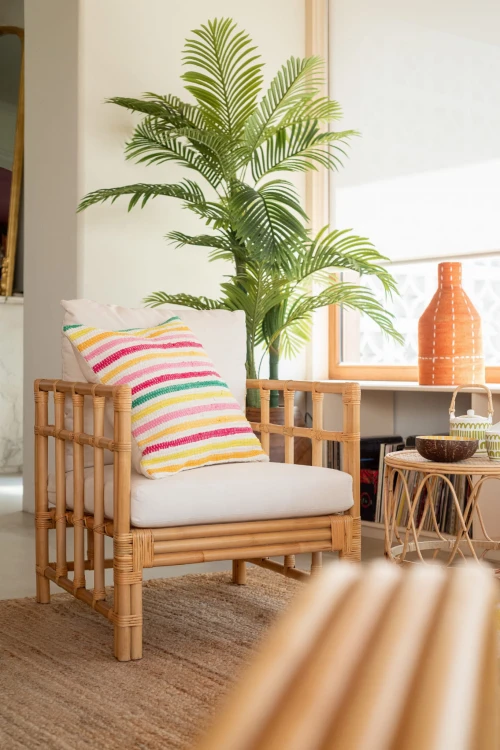 fotel boho elise rattan naturalny j-line