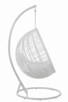 fotel wiszący okrągły do ogrodu stal biały j-line