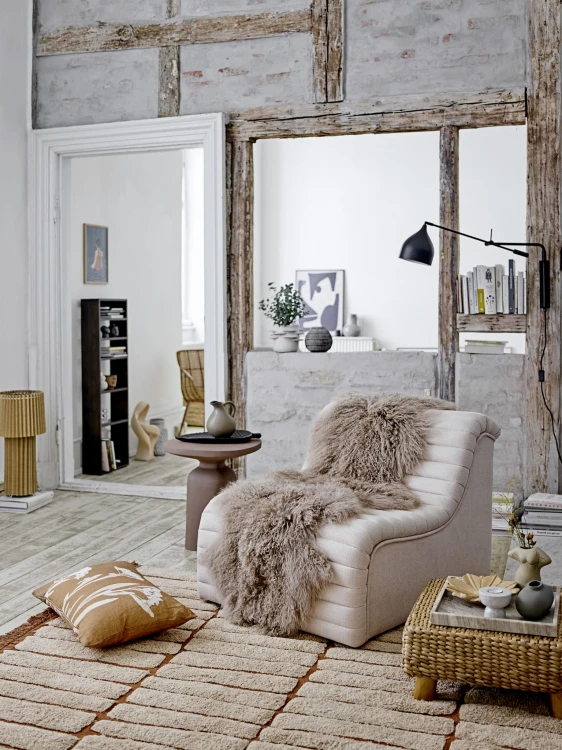 stolik kawowy boczny milan brown aluminum bloomingville