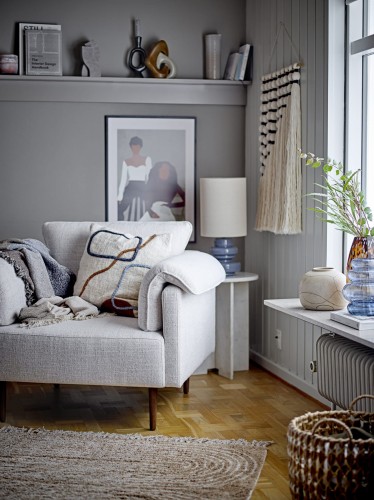 fotel wypoczynkowy minimalistyczny biały Chesham Bloomingville